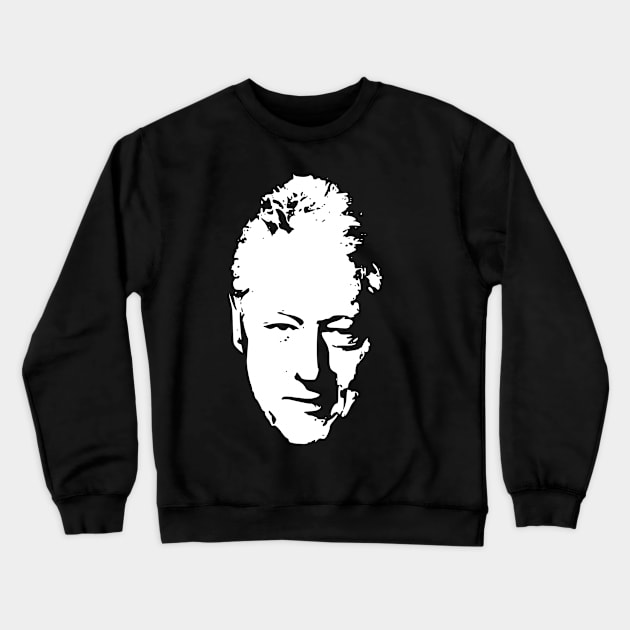 Bill Clinton White On Black Pop Art Crewneck Sweatshirt by Nerd_art